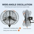 thumbnail image 6 of Wall-Mounted Industrial Misting Fan, 30 Inch, 3-Speed High Velocity (9500 CFM Max), Waterproof Oscillating Wall Fan for Warehouse, Greenhouse, Workshop, ETL Listed, Black, 6 of 7