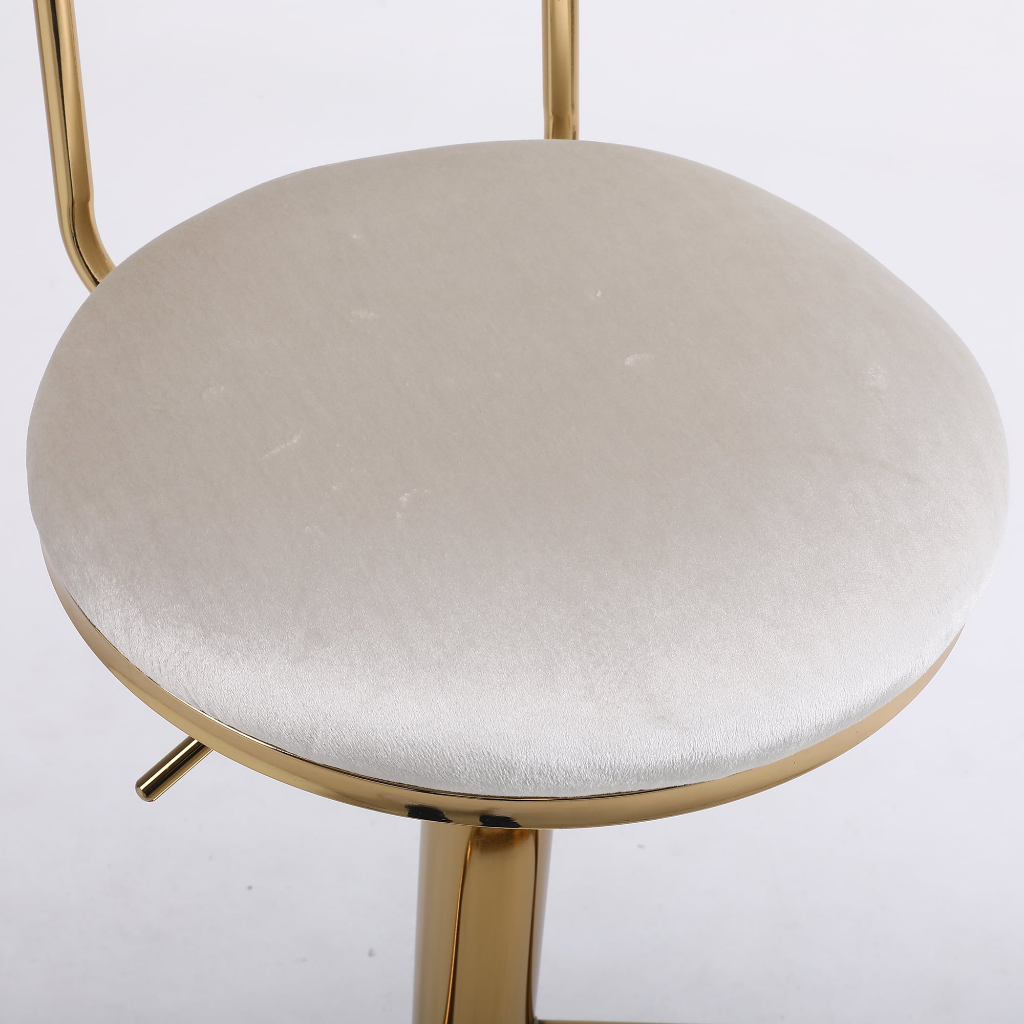 Kadyn Set of 2 Adjustable Counter Height Bar Stools with Back and Footrest, Beige Kadyn Set of 2 Adjustable Counter Height Bar Stools with Back and Footrest, Beige