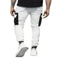 thumbnail image 4 of AMERTEER Men‘s Pockets Patchwork Cargo Trousers Color Block Casual Trousers Long Pants, 4 of 5