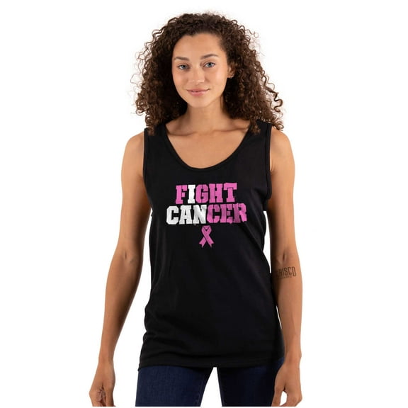 Breast Cancer I Can Fight Cancer Tank Top Tee Shirt Women Brisco Brands S