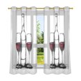 thumbnail image 6 of Yayeee Window Curtains Light Filtering 63"x52" Grommet Panel Pair Home Living Room Decor, Red Wine Bottle, 6 of 7