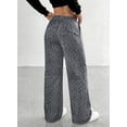 thumbnail image 2 of DOKOTOO Womens Leopard Print Pants Casual Elastic Waist Wide Leg Pants Loose Lounge Trousers with Pockets, 2 of 9