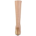 thumbnail image 2 of Unique Bargains Women's Chunky Heels Platform Over the Knee High Boot Nude (Size 9), 2 of 7