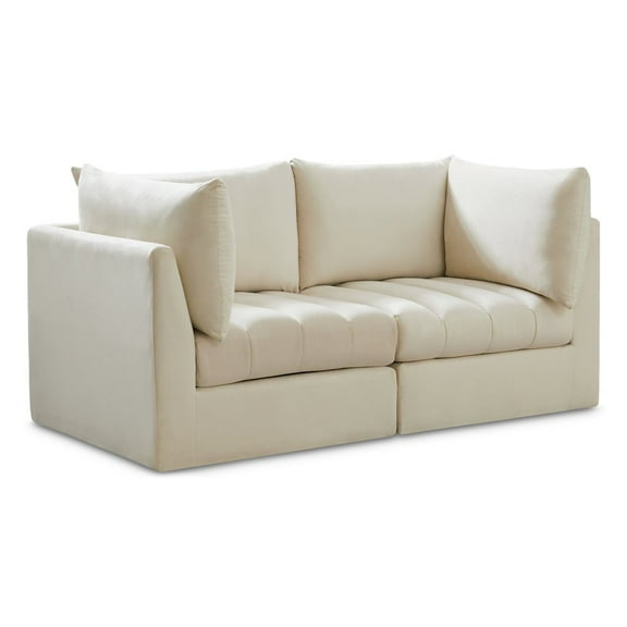 Meridian Furniture Jacob Cream Velvet Modular Sofa