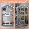 thumbnail image 6 of PETSCOSSET 65" Outdoor Bird Aviary,  Wooden Bird Cage on Wheels, 6 of 9