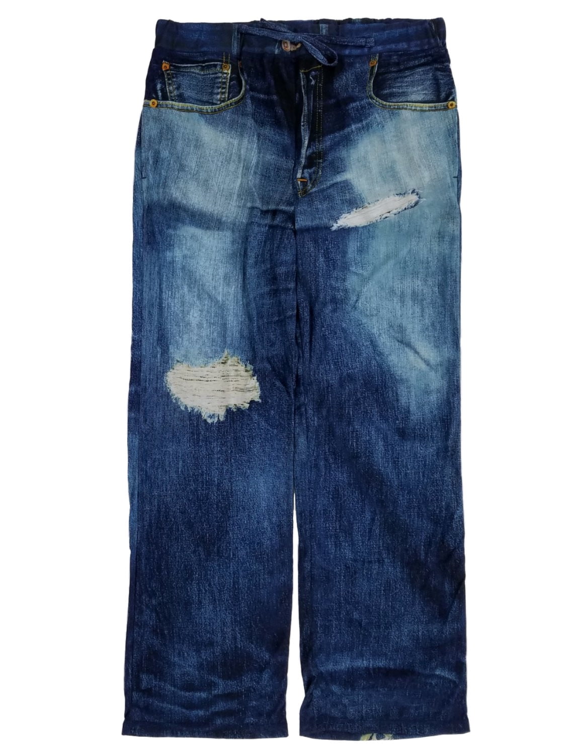 mens blue jean pajama pants