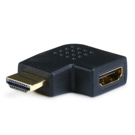 1 8 Right Angle Adapter Monoprice HDMI Right Angle Port Saver Adapter (Male to Female), 90-Degree, Vertical Flat Left ()