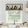 thumbnail image 4 of Curtain Valances for Windows Treatment Tier Curtains 54x18 In, Christmas Black White Buffalo Check Short Valance Curtain Rod Pocket Curtains for Kitchen, Forest Polar Bear Black Pine Tree Rustic, 4 of 5