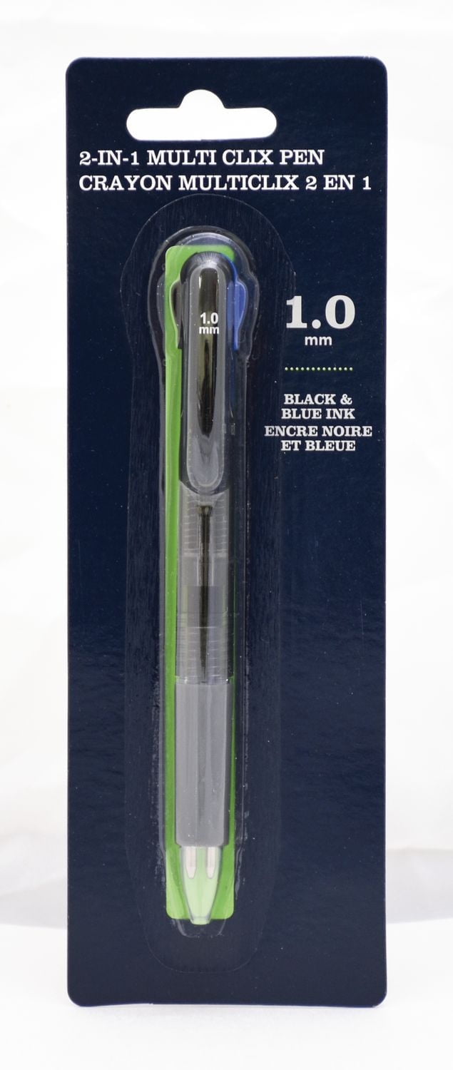 Walmart Canada 2-in-1 Multi Clix Black And Blue Ink Pen