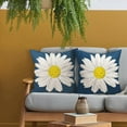 thumbnail image 3 of Daisy Flower Blue Pillow Covers 16x16 Inch White Petal Floral Bloom Decorative Pillow Cases Set of 2 Spring Summer Seasonal Farmhouse Throw Pillows for Cushion Sofa Couch Outdoor, 3 of 6