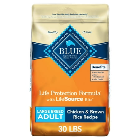 UPC: 0859610000388 | Blue Buffalo Life Protection Formula Large Breed Chicken and Brown Rice Dry Dog Food for Adult Dogs Whole Grain 30 lb. Bag