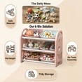 thumbnail image 4 of ANYEDDE Kids Toy Storage Organizer with 6 Bins,Multi-functional Nursery Organizer Kids Furniture,Toy Storage Cabinet Unit with HDPE Shelf and Bins for Playroom,Pink Bedroom, Living Room, 4 of 7