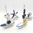thumbnail image 3 of Wooden Sailing Boat Model Mini, 4Pcs Nautical Wood Sailing Boat Decoration,for Table Ornament,Photo Props,Beach Ocean Theme Party and Room Decor, 3 of 4