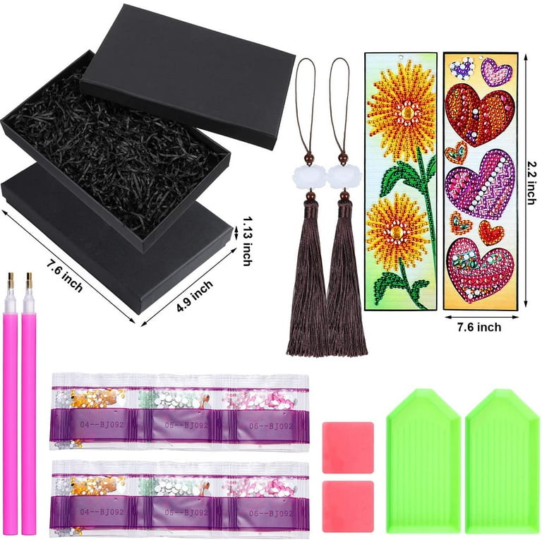  Zonon 10 Pieces Diamond Bookmark DIY Painting Bookmark 5D Diamond  Painting Bookmarks Floral Beaded Bookmarks with Tassel Resin Rhinestone  Leather Bookmark for DIY Art Crafts Students Adults Beginner