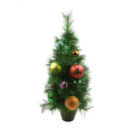 2 potted pre decorated multi color ball ornament 2 potted pre decorated multi color ball ornament
