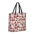 thumbnail image 2 of Sigee Rocket Pattern Print Large Capacity Zippered Tote Bag - Durable, Stylish and Versatile for Everyday Use, 2 of 9