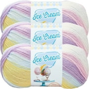 (3 Pack) Lion Brand Ice Cream Yarn - Cotton Candy