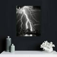thumbnail image 4 of GOSMITH  Black and White Wall Art Nature Lightning Strikes in The Clouds Painting on Canvas City Night View Picture Print for Home Office Decoration Wall Decor, 4 of 4