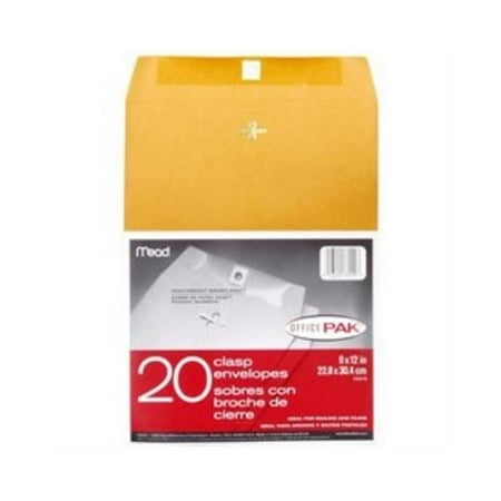 Mead Products 76020 Mead Products 76020 9 in. X 12 in. Heavyweight Clasp Envelopes 20 Count