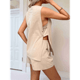 thumbnail image 7 of Womens Summer Vacation Outfits Beach Travel Cruise Resort Wear 2 Piece Short Sets Casual Tank Tops and Shorts Khaki XL, 7 of 7