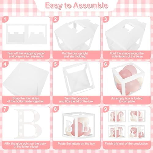 Pink Balloon Arch Garland Kit, 132Pcs Pink Baby Shower Decorations for Girl Baby Boxes with Letters for Boho Baby Shower Birthday Gender Reveal Party Wedding Decorations