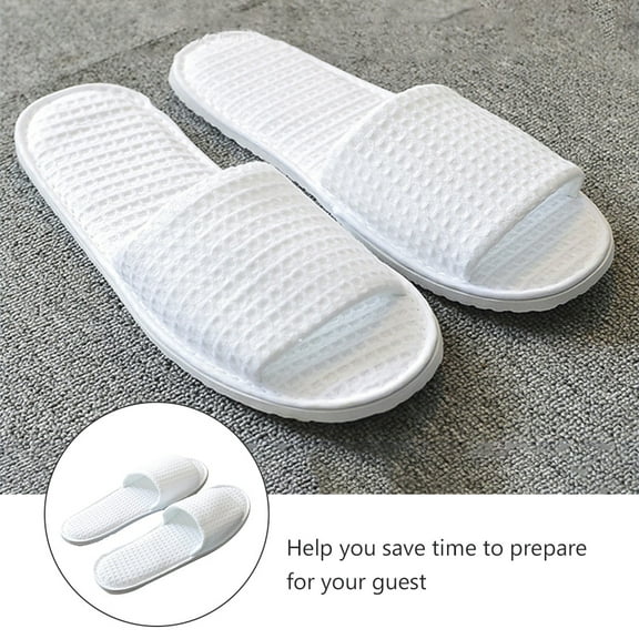 GAXIRE Disposable White Non-Woven Slippers 3 Pairs Comfortable Lightweight Soft Spa Hotel Travel Use