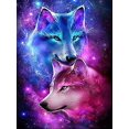 thumbnail image 1 of 30x40 Cm 5d Peinture Diamant Diy Complet, Lune Toile Loup Animal, Diy Diamond Strass Toile Point De Croix Painting Par Numro Pour Dcoration Mural, 1 of 5