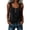 Black, variant on Women's U Neck Half Button Sleeveless Vest, Side Drawstring Ruched Curved Hem Slim Fit Tank Tops, Soft Stretchy Casual Vest Shirts for Summer Workout Outfits