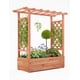 thumbnail image 1 of Yeshouse Jardinera elevada con enrejado, jardinera de madera con techo colgante, enrejado lateral y drenaje, jardinera independiente para plantas trepadoras, hortalizas y flores, 1 of 6