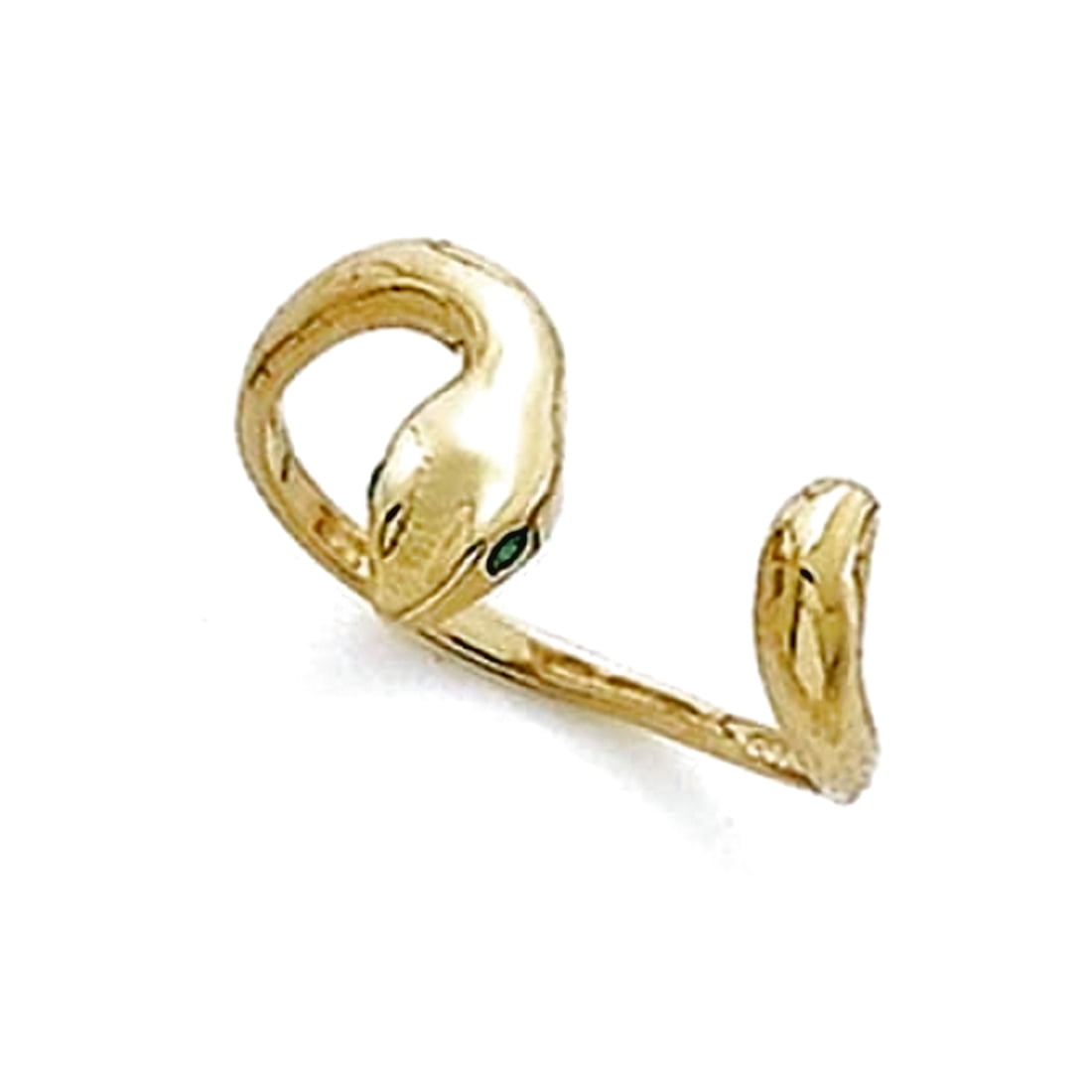 Solid 14k Yellow Gold Enamel Eyes Snake Adjustable toe ring toe ring for Women - 1.1 Grams