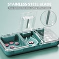 thumbnail image 3 of Pill Crusher Cutter Splitter, SOATUTO 3 in 1 Multi-Functional Pill Cutter Crusher, Portable Travel Purse Pill Box Case Holder, Medicine Grinder Container for Cutting Vitamin Tablet - Green, 3 of 10