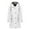 White, variant on MIUOWANP Fall Jacket Women Trendy Women Fashionable Hooded Drawstring Button Jacket With Zipper Pocket Mid Length Jacket For Winter/Fall White XXL