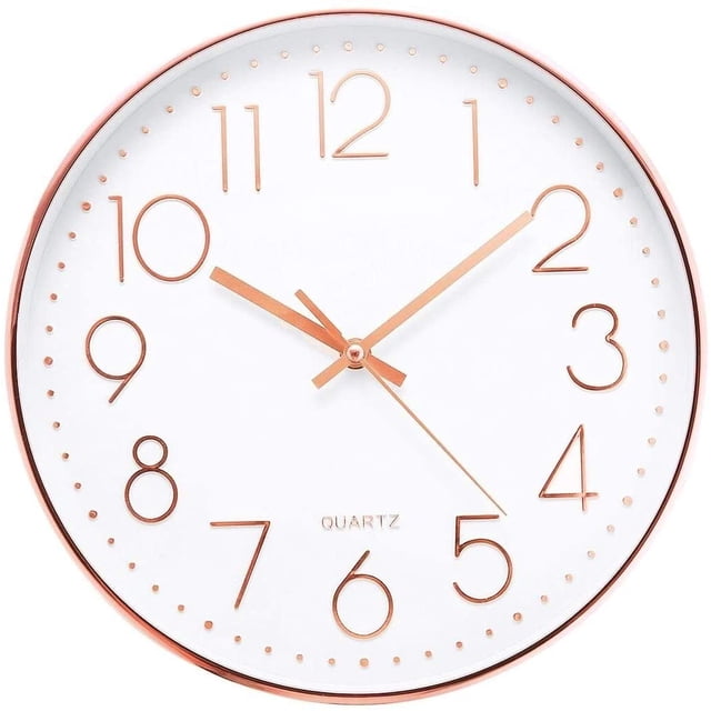 Reloj de pared moderno de 12 pulgadas que no hace tictac para la sala de estar de la oficina brillar Electrónica