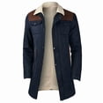 thumbnail image 4 of Veste Slim Mi-Longue à la Mode pour Hommes avec Poche et Col Rabattu, 4 of 5
