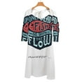 thumbnail image 2 of Only Dead Fish Go With The Flow Square Neck Dress Cute Loose Print Dresses Elegant Beach Party Dress Dead Fish Lettering, 2 of 5