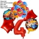 thumbnail image 3 of 15 piezas de globos decorativos para fiesta de cumpleaños de Hot Wheels de 32 pulgadas, números rojos 1.º y 2.º, juego de globos Flamme Cars para niños y niñas, 3 of 5