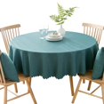 thumbnail image 1 of Mantel Redondo Impermeable A Prueba De Derrames Y Resistente A Las Manchas, Mantel De Tela Decorativa Lavable Sin Arrugas, Para Cocina, Comedor, Fiestas, Buffet, Boda (70 Pulgadas, Verde Azulado), 1 of 1