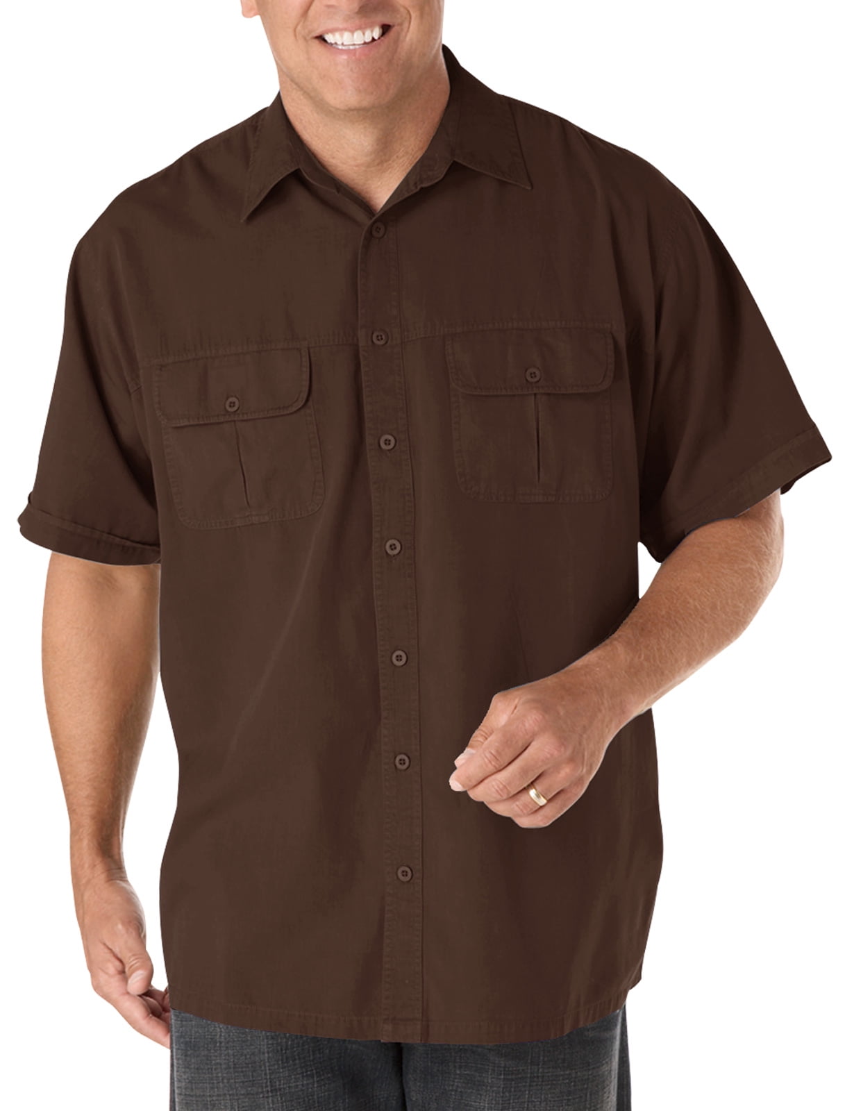 Harbor Bay by DXL Big and Tall Men's Short-Sleeve Co-Pilot Sport Shirt