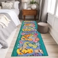 thumbnail image 4 of Watercolor Flip Flops 2'x6' Runner Rugs for Hallway Kitchen Bedside Non Slip, Summer Ocean Coral Starfish Floral Green Entryway Rug Runners with Rubber Backing, Long Carpet Runner for Laundry Room, 4 of 8