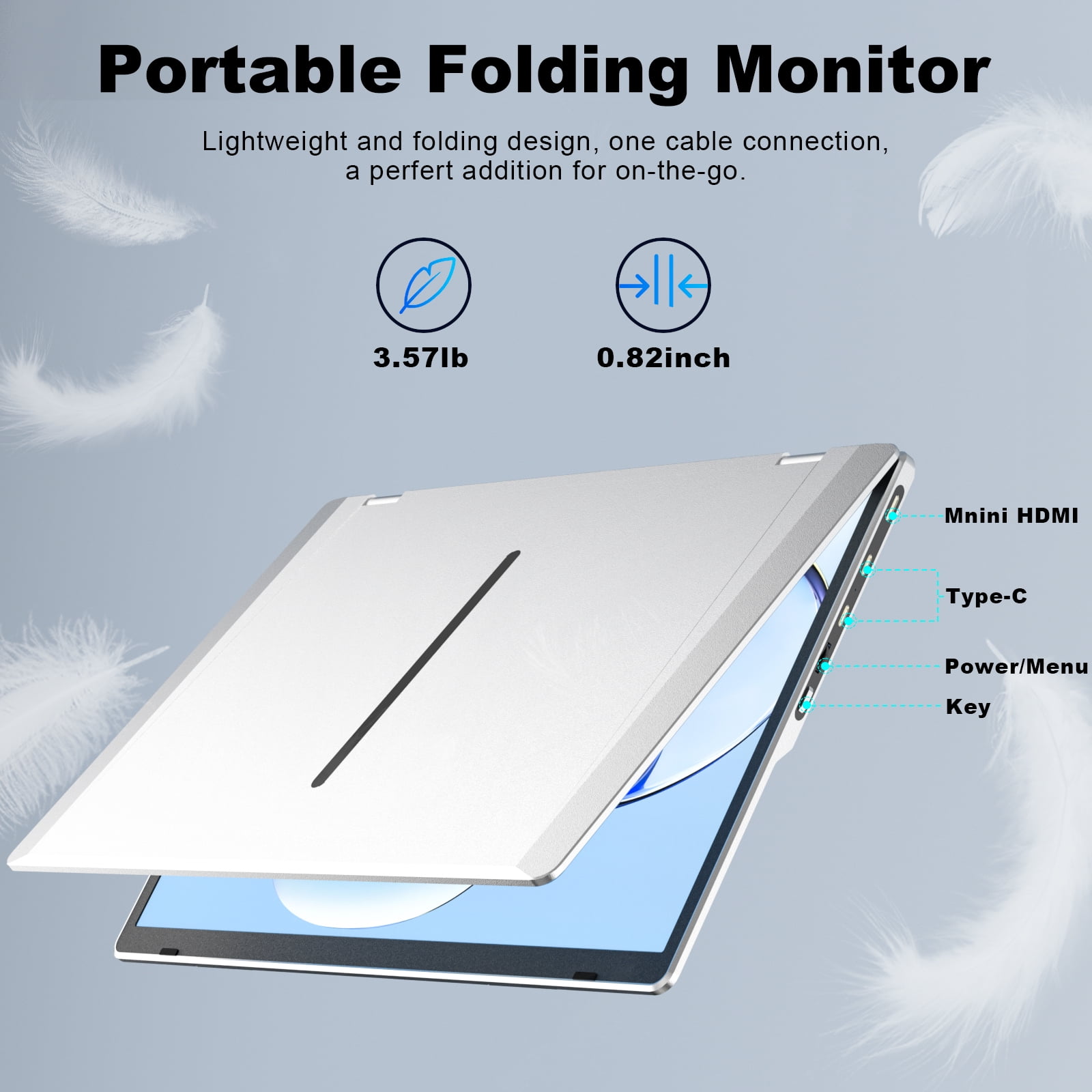 KEFEYA M2 15.6" 1920x1080P IPS Portable Computer Monitor, Kit, Silver, 1 Pack