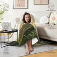 thumbnail image 4 of Cool Tyrannosaurus Rex Wearable Blanket Hoodies for Women Men Adults T?Rex Lovers Soft Cozy Forest T?Rex Dinosaurs Hooded Blankets for Home Bedding Decor Birthday Gifts 60X80 Inch, 4 of 5