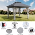 thumbnail image 3 of Ladcaser 12'x12' Gazebo Outdoor Pop up Canopy Tent with Curtains and 144 Square Shelter for Patio, Backyard Party, with Mosquito Netting, 2-Tiered Vented Top, 3 of 9