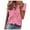Pink, variant on Women's 2025 V Neck Short Sleeve Shirt Solid Color Casual Tshirt Top Lightweight Comfortable Blouse for Summer Office Daily Wear