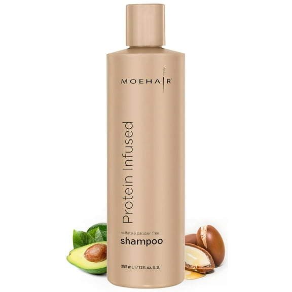 Moehair Protein-Infused Shampoo | Moisturizing Shampoo For All Hair Types |  Sulfate &  Paraben-Free Shampoo - 12 Fl. Oz