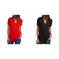 thumbnail image 1 of (Lot de 2) Rinsvye T-Shirt Ample Décontracté à Fermeture Éclair Col à Manches Longues pour Femmes, 1 of 6