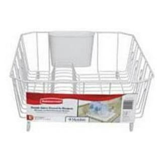  Rubbermaid 6008AR WHT White Twin Sink Dish Drainer, White -  Rubbermaid Small Dish Drainer White