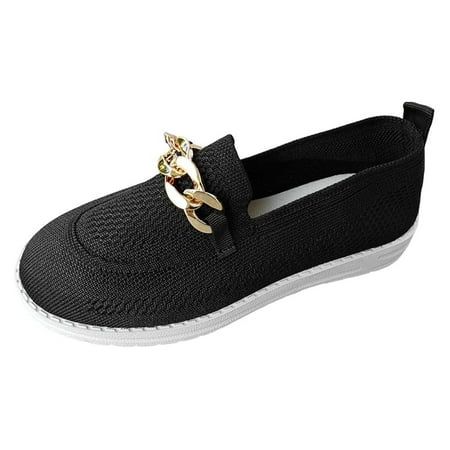 Caqnni Loafers for Women Penny Loafer Slip On Ladies Shoes Business Casual Dressy Comfortable Office Shoes Flats Shoes (8.5 Black)