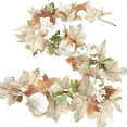 thumbnail image 4 of Christmas Decoration Clearance Harvest 5Ft Fall Leaf Garland For Home Fall Decor for Mantle Fireplace White Pumpkin Decor Thanksgiving Farmhouse A, 4 of 9