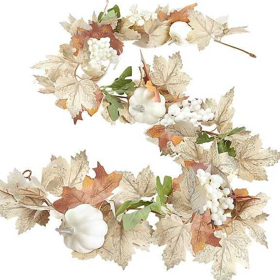 1 Pack Fall Maples Leaf Garland Fall Decorations for Home Total 5.7 Ft Artificial Hanging Vine Fall Foliage Garland Fall Thanksgiving Decor Indoor Outdoor Mantel Party