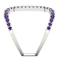 thumbnail image 3 of Statement Engagement Ring for Women - 0.5ct Natural Amethyst in 18K White Gold Promise Ring, 3 of 6
